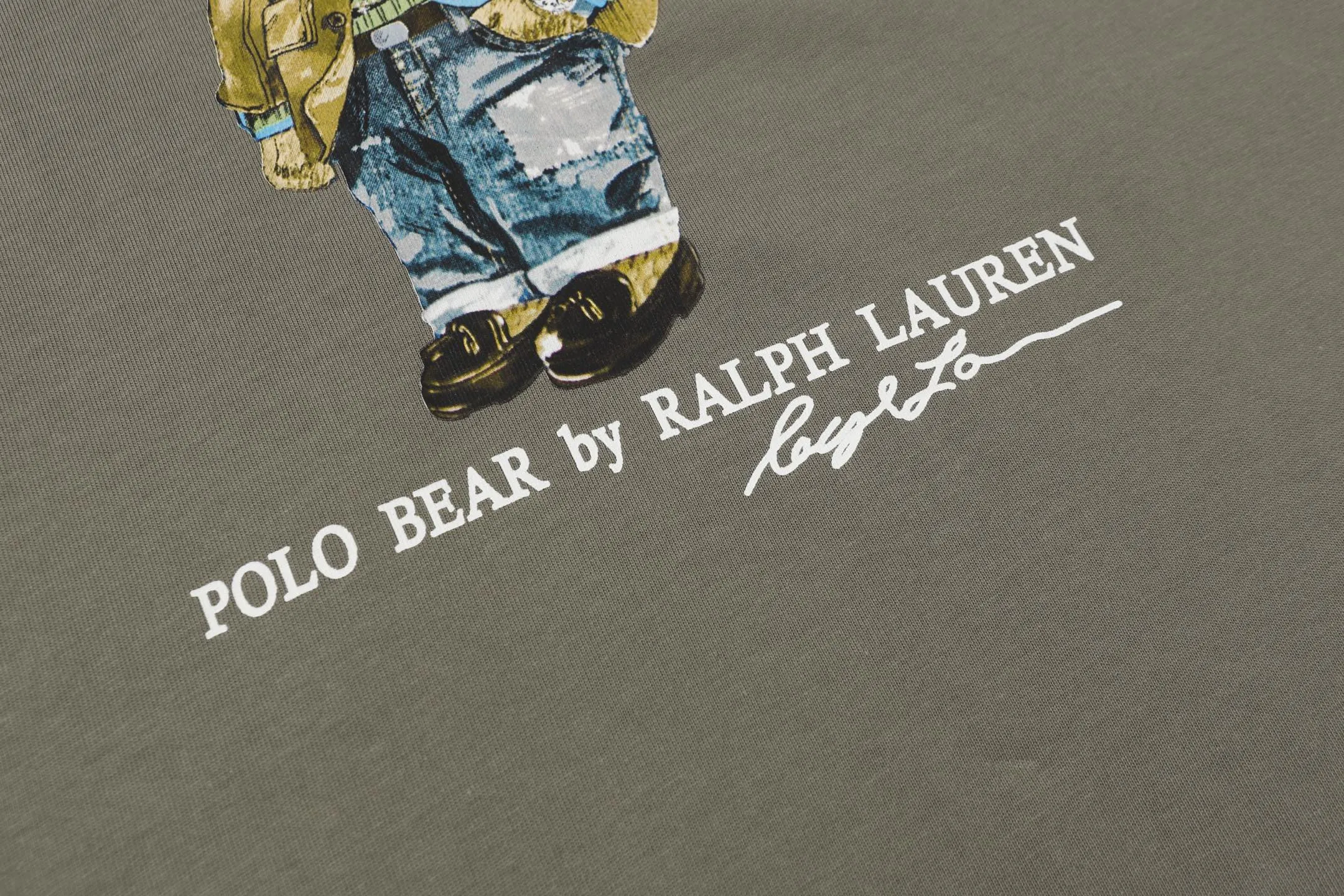 P136 Style No.: A004 [Ralph Lauren Classic Bear Print Round Neck Basic Short Sleeve] ✅270g double yarn fabric, custom woven and dyed threads ✅Original sticker Scan the QR code to enter the official website ✅Large version, loose and stylish, can wear up to 210 pounds Color: Black White Navy Gray Size: S-XL